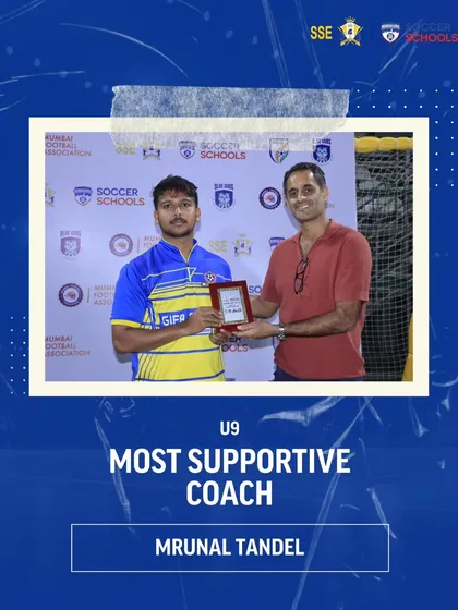 Coach Mrunal Tandel is awarded 'Most Supportive Coach' for the U9 category. We foster a spirit of development and positive reinforcement among our coaching staff.