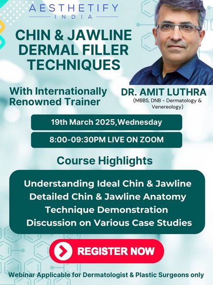 This is an announcement for one of my training webinars, focusing on the detailed anatomy and techniques for chin and jawline dermal fillers, a key area for facial harmonisation.