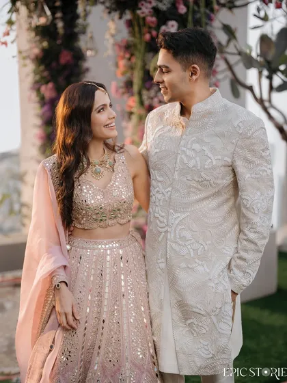 The way they look at each other says it all. This candid moment from Shazahn and Ashish's roka is full of love and admiration, a beautiful start to their journey together.