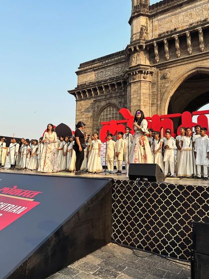 Our students performing on a grand stage at the Gateway of India for the Lokmat Maharashtrian of the Year awards. It was an iconic setting for an unforgettable performance.