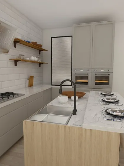 A collection of our 3D design concepts, showcasing various styles, color combinations, and layouts for kitchens, bedrooms, and living rooms. This is the first step in bringing your dream home to life.