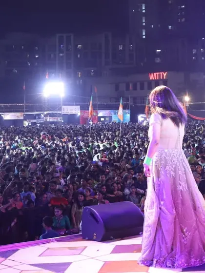 Another perspective of the huge audience at one of our Navratri events. The sea of people dancing and celebrating is a sight to behold.