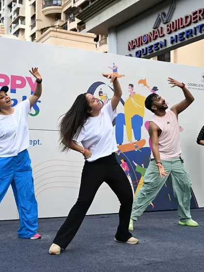 The final pose from our Happy Streets performance. It was a weekend full of happiness, fitness, and dancing on the Palm Beach Road.