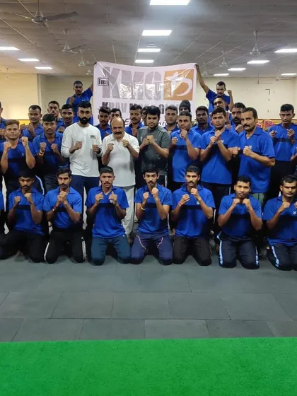 We provide specialized security solutions for the corporate sector. This group photo marks the completion of a 30-hour intensive self-defense and combat training program for the security personnel of one of India's largest steel companies.