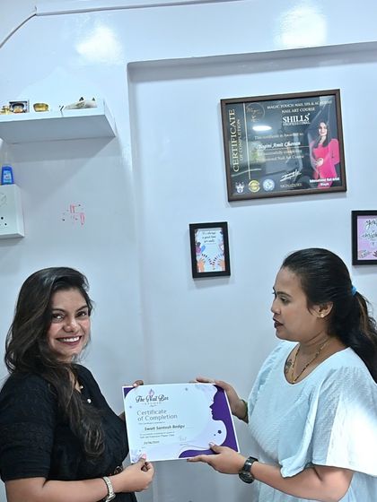 This student from the second batch is officially a certified nail artist. It was a pleasure teaching her and seeing her skills grow.