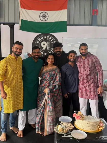 A festive moment at the box. We believe in celebrating together as a family, embracing both our fitness journey and our cultural traditions.