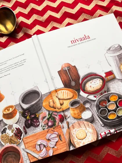 The cover of our journal, beautifully illustrated, captures the soul of an Indian `rasoi` (kitchen). It’s a celebration of the tools, ingredients, and traditions that shape our palates. This isn't just a book; it's a piece of art designed to hold your company's most cherished stories.