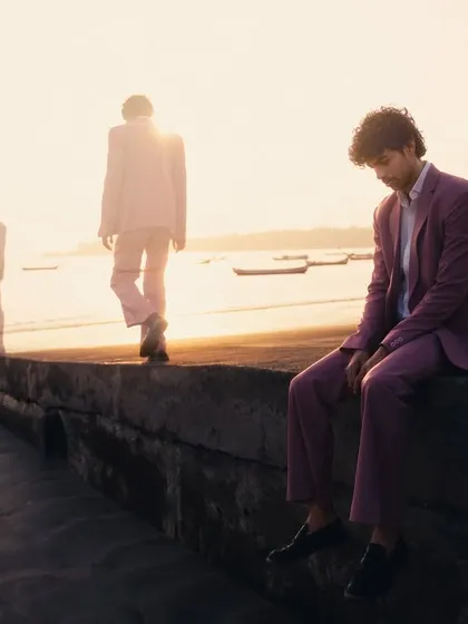 Sometimes the story is told in silhouette. In this sunset shoot, the focus wasn't on the details of the makeup, but on how the form, the light, and the setting could evoke a feeling of introspection and quiet drama.