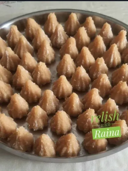 My Coconut Modaks are soft, fresh, and delicious. I make them with full cream milk, desiccated coconut, and jaggery for a naturally sweet taste.