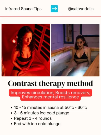 Here is a simple protocol for our popular contrast therapy method. I guide you through alternating between 10 to 15 minutes in the sauna and a few minutes in the ice plunge to maximize benefits like improved circulation and mental resilience.