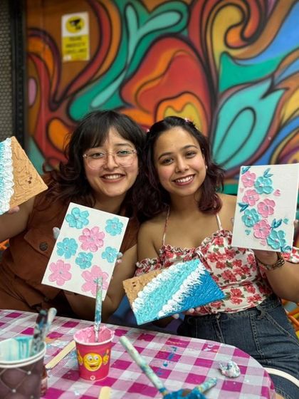 Look at these amazing textured paintings. Our workshops are a great way to try a new art form and meet fellow art lovers.