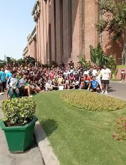 The whole Adidas Runners family gathered for a group photo during the Delhi Half Marathon event. It's incredible to see our community show up in such large numbers.