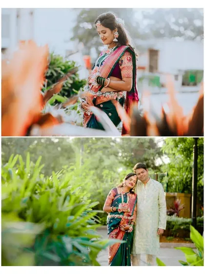 A pair of artistic outdoor portraits from the baby shower, using the natural environment to frame the couple beautifully.