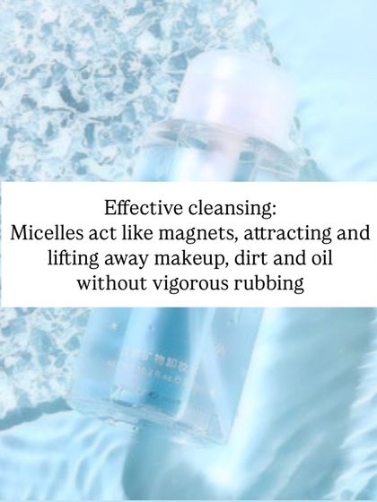 Micellar water provides effective cleansing. The micelles act like magnets, lifting away makeup, dirt, and oil without the need for harsh rubbing.