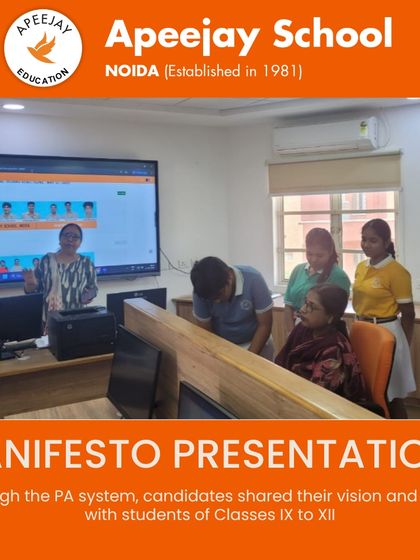 Candidates for the Prefectorial Board present their manifestos to students from Classes IX to XII. Using the school's PA system, they share their plans and ideas, engaging in a transparent process that allows voters to make informed decisions.