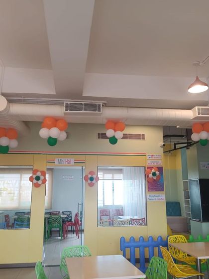 My cafe and party hall were decked out in orange, white, and green balloons for Independence Day. I believe in creating a festive atmosphere for every important occasion.