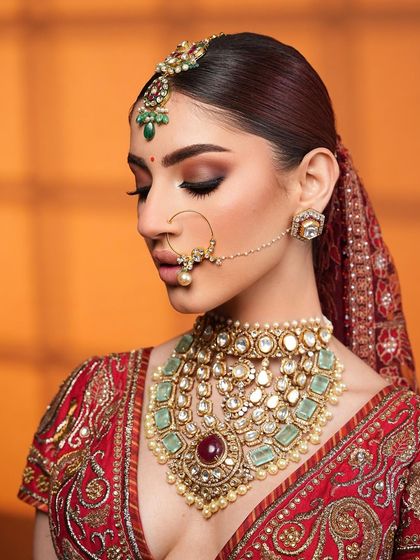 The soft glow and intense eyes create a look of timeless beauty.