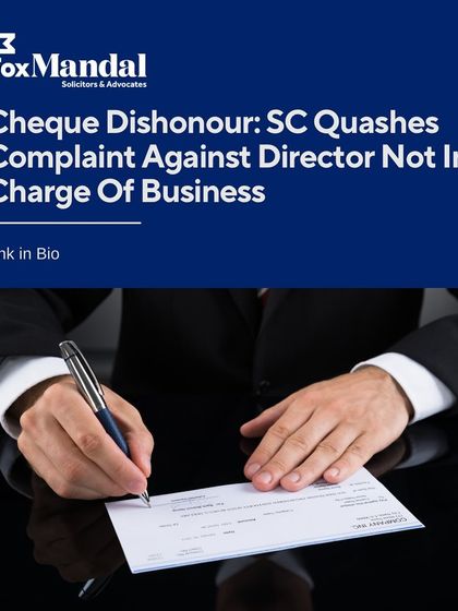 This post summarizes a Supreme Court judgment on cheque dishonour cases under the Negotiable Instruments Act. We represent clients in such matters and provide clarity on the liability of corporate directors.