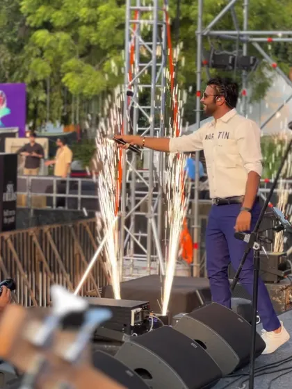Caught in the moment at the Sundowner festival. There's nothing like the feeling of a big stage, the lights, the pyrotechnics, and a crowd that's ready to party. This is what 'The Singer Diamond Show' is all about.