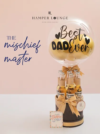 For the mischief master, this hamper is all about fun. It's a beer bouquet featuring Corona bottles and a "Best Dad Ever" balloon, perfect for a dad who loves to kick back and relax.
