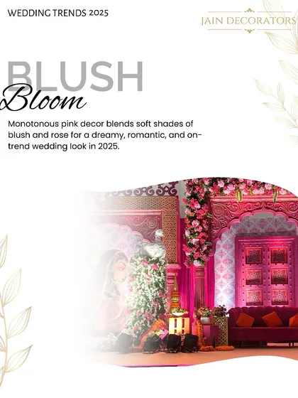 This image, part of my "Blush Bloom" trend, shows how a monochrome pink palette can be used to create a dreamy and romantic look, perfect for a modern take on a traditional function.