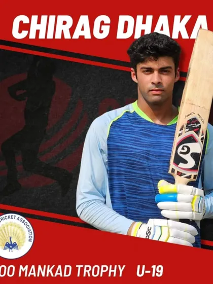 Chirag Dhaka representing the Haryana Cricket Association in the U-19 Vinoo Mankad Trophy. A testament to his dedication.