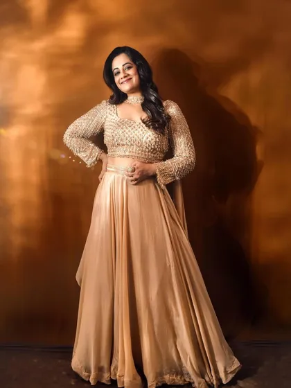 For the Filmfare Awards, I styled Spruha Varad in this stunning embellished gold gown. The look was all about red carpet glamour, designed to catch the light and create a memorable, elegant silhouette for the prestigious event.