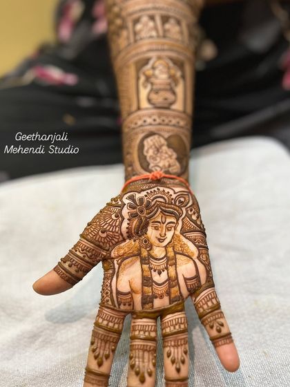 A beautiful portrait of Lord Krishna, requested by a client for her brother's wedding.