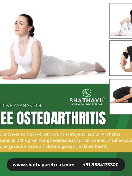 We provide clear, visual guides for our guests on how to perform asanas for knee pain, ensuring they can continue their practice safely at home.