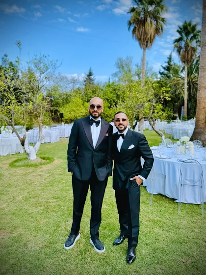 Me and my brother from another mother, Arvee, at his own wedding in Marbella. It was an honor to DJ for a fellow top DJ.