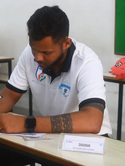Our founder, Shonak, focused during his AFC 'B' License course. We believe in leading by example through continuous learning.