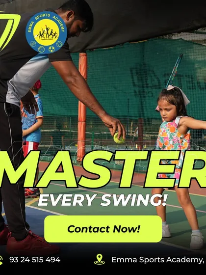 We believe in starting them young. Here, one of our expert coaches provides one-on-one guidance to a young player during a Mini Tennis session in Powai, helping her master the fundamentals of a proper swing in a fun and encouraging environment.