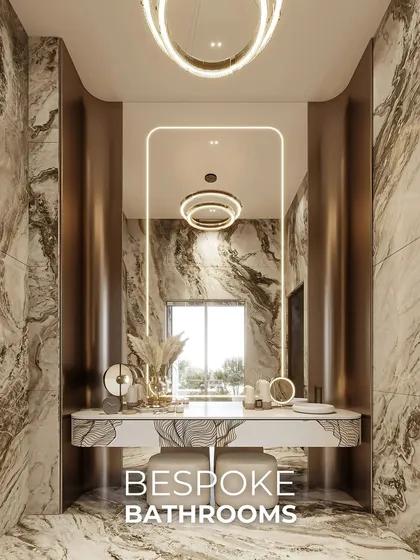 We craft bespoke bathrooms for ultimate luxury and refinement. This space features breathtaking marble textures, soft ambient lighting, and custom details, transforming a private oasis into a haven of indulgence.