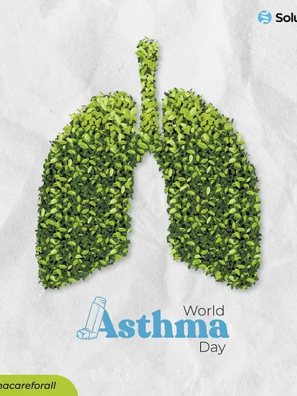 For World Asthma Day, we use the image of lungs made of green leaves to symbolize the connection between a healthy environment and healthy breathing. We advocate for a cleaner world where everyone can breathe easy.