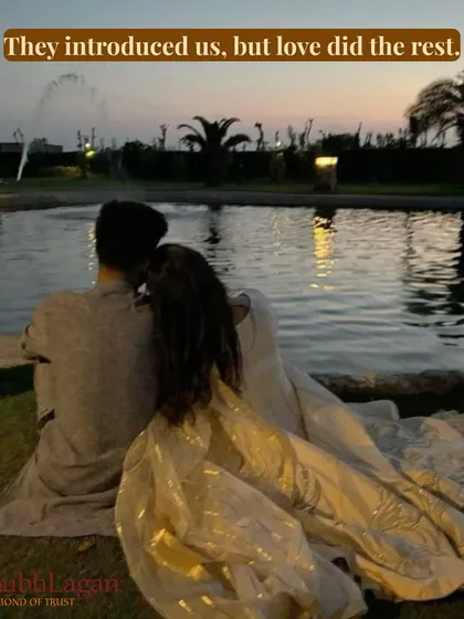 A couple enjoys a quiet evening by the water, a serene moment of togetherness. We believe love in an arranged marriage grows through these peaceful, shared experiences.