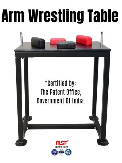 Our Arm Wrestling Table, certified by the Indian Patent Office.