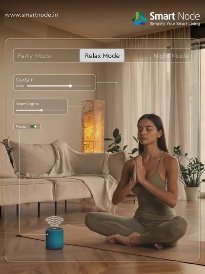 Our automation extends beyond entertainment to enhance your well-being. With 'Relax Mode', a single command adjusts curtains, activates warm ambient lighting, and plays calming music, creating a serene sanctuary in your own living room.