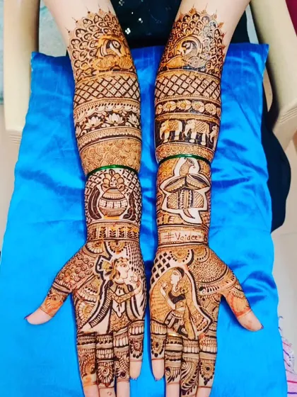 A unique design with a mix of modern and traditional elements. It includes portraits, a lotus motif, and even a hashtag, showing how I can customize to your style.