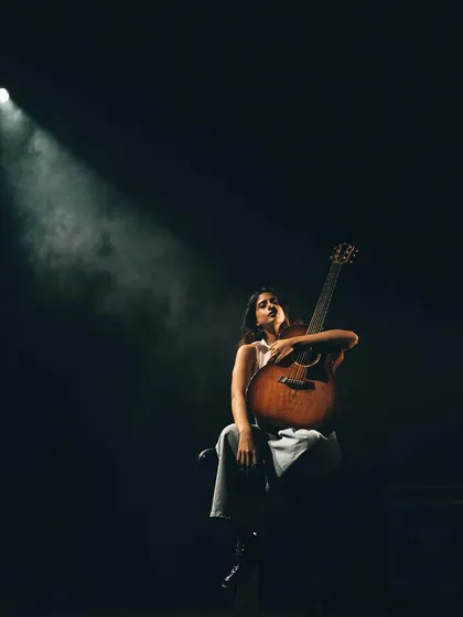 Music has always been my way of making sense of the world. This is me in my element, where I can be my most vulnerable and expressive self. I bring this same passion to every client project, helping you find your own voice.