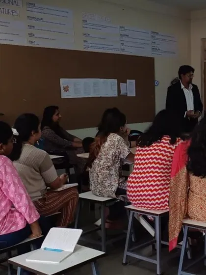 A photo from our session at BNCA Pune, with our team member addressing the students. We see these academic interactions as a responsibility to guide and inform the future landscape architects of India.