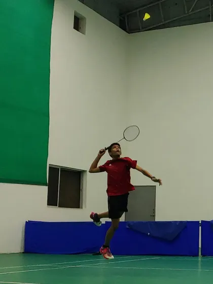 One of our academy's top students who reached the semi-finals of the U15 boys category at the Vanita Samaj State Open Badminton Tournament.