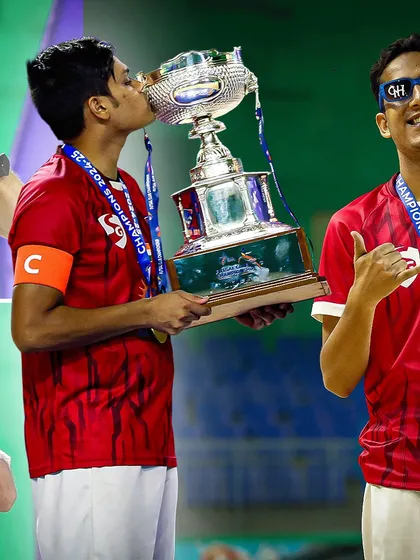 A kiss for the cup. Our captain showing his love for the trophy that represents so much hard work and sacrifice.