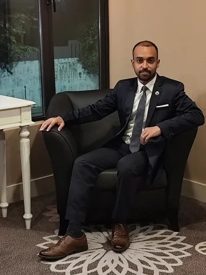 Another angle from the portrait session. The environment of international events is always charged with a unique energy of ambition and respect.