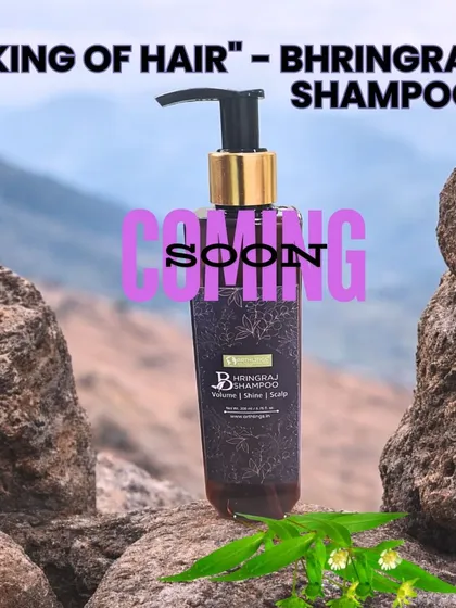 Coming soon. I am so excited to introduce our "King of Hair" Bhringraj Shampoo. We have formulated this to help with hair growth, volume, and scalp health, bringing you an ancient Ayurvedic solution for modern hair concerns.