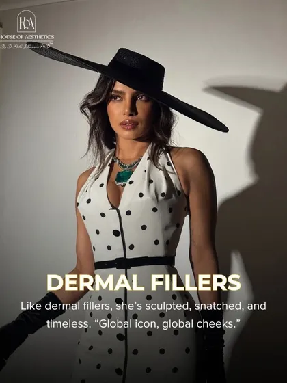 Priyanka Chopra's timeless look at the Met Gala is pure dermal filler energy. Sculpted, snatched, and timeless. A global icon with global cheeks, achieved through strategic and artful placement.