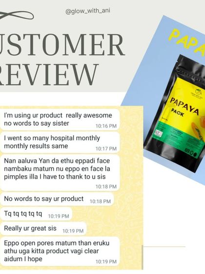 "I went so many hospital monthly monthly results same... Nan aaluva... no pimples illa I have to thank u sis." This review truly touched my heart.