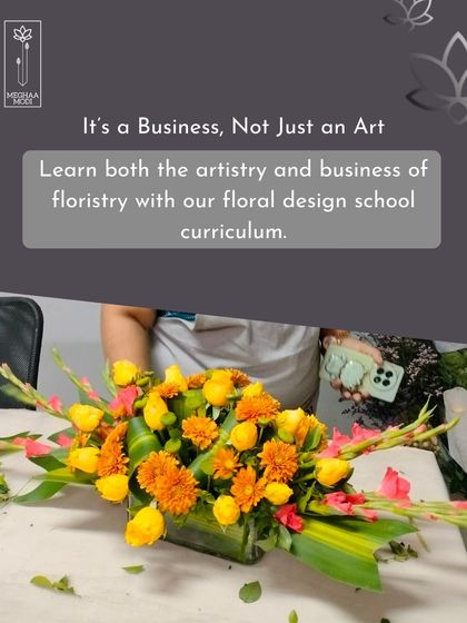 It's a business, not just an art. My floral design school curriculum is unique because it teaches both the artistry of design and the strategy of business, preparing you for sustainable success.
