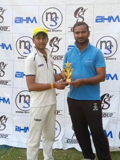 Celebrating a big win against Sonnet club, with one of our star performers receiving his award.