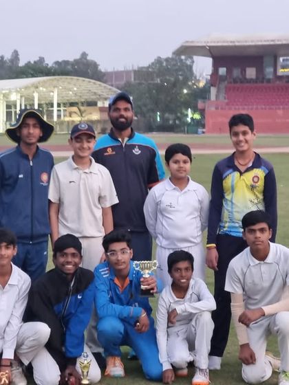 A group of our young champions from the PS Sports Academy Delhi branch after a tournament win. We are proud of our players' achievements across all our centers.