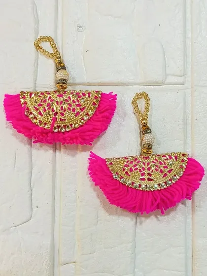 Our pink fan-shaped tassels are perfect for adding a soft and festive touch to your Diwali decorations.